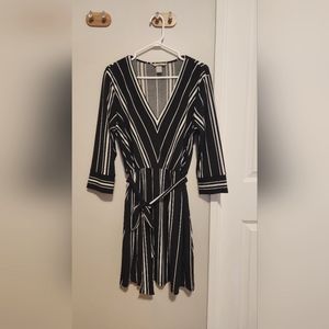 H&M Black and White Stripped Dress